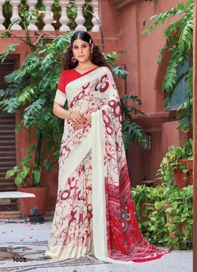 SarahFaashionz - Georgette Butterfly Print Sarees with... | Facebook