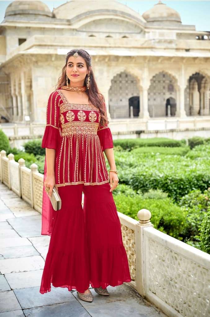 Amyra Florence 501 Catalog Karwa Chauth Special Designer Top Bottom Dupatta Wholesale