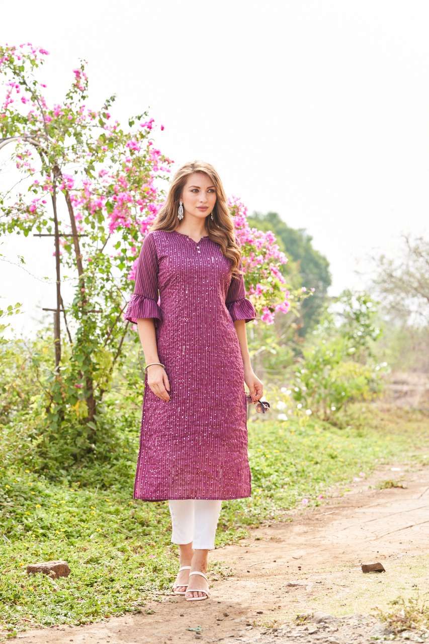 Art Riddhs Hanshika Catalog Embroidery Wear Kurtis Wholesale