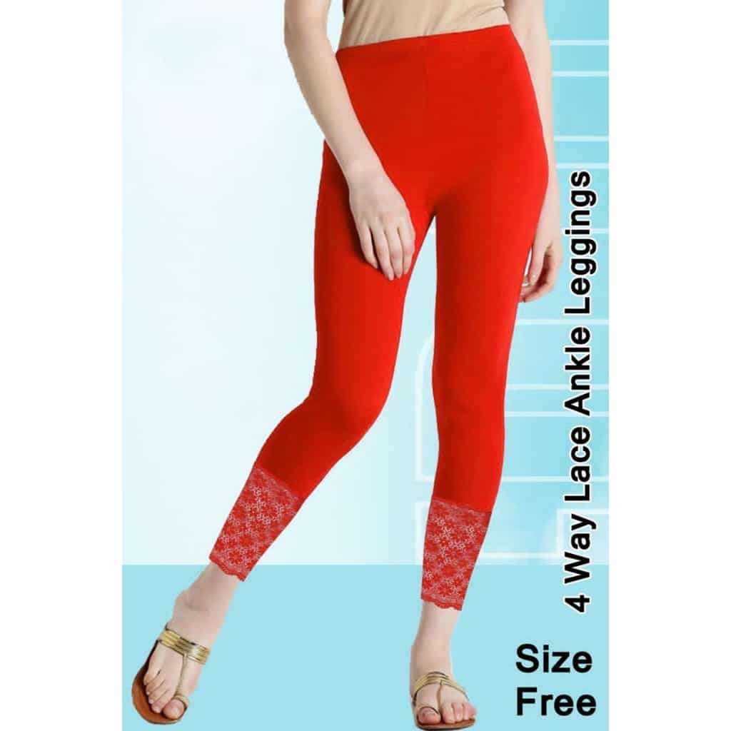 cotton india Lace Leggins Ankle style
