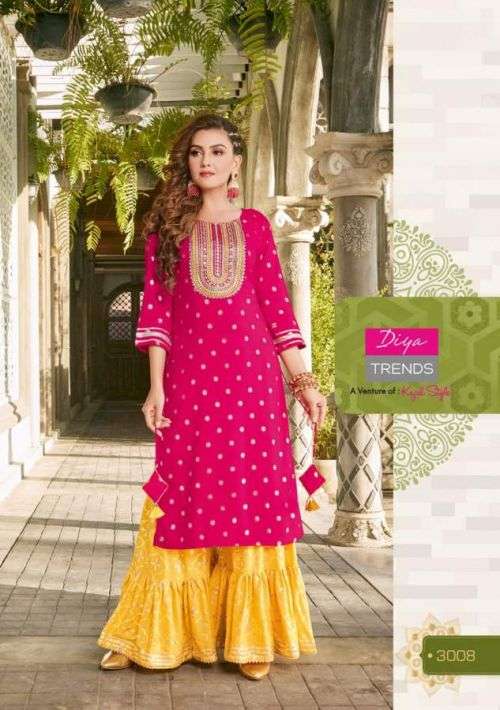 Diya Trends Festival Tadka Vol 3 Catalog Festive Wear Kurti With Sharara