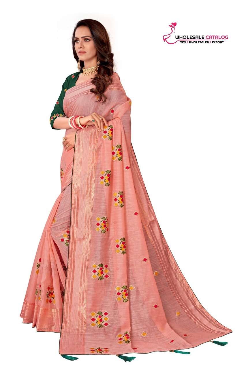 English Color Embroidery Party Wear sarees
