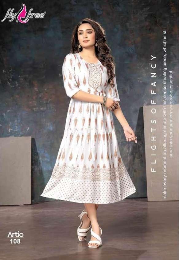 Fly Free Artio Catalog Ethnic Wear Anarkali Kurtis Wholesale