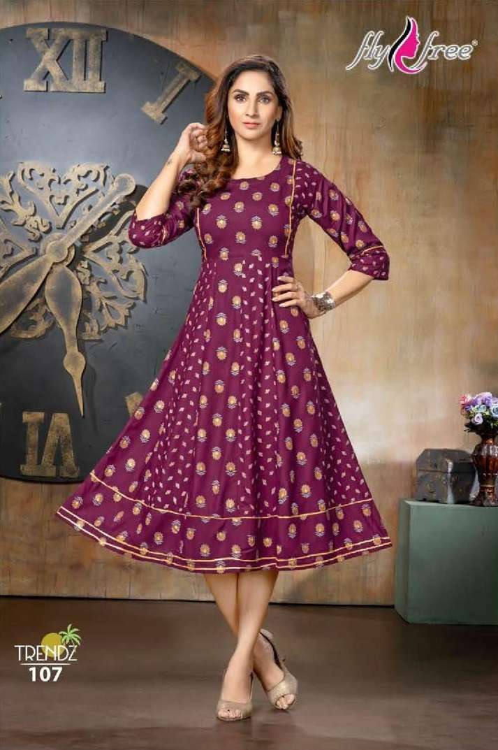 Fly Free Trendz Catalog Ethnic Wear Anarkali Kurtis Wholesale
