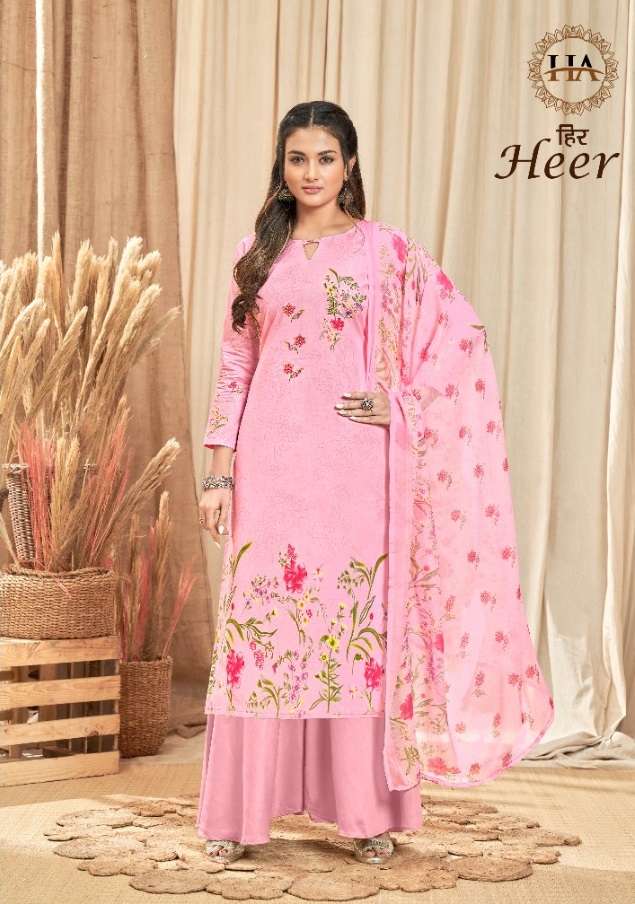 Harshit Heer Catalog Party Wear Cotton Dress Materials Wholesale