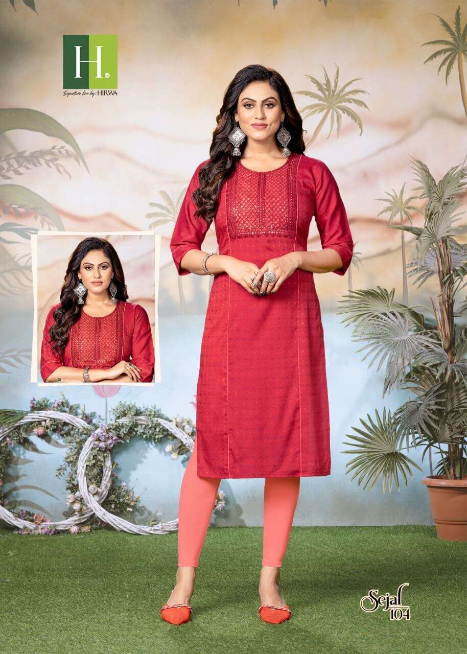 Hirwa Sejal Catalog Rayon Long Kurtis Wholesale