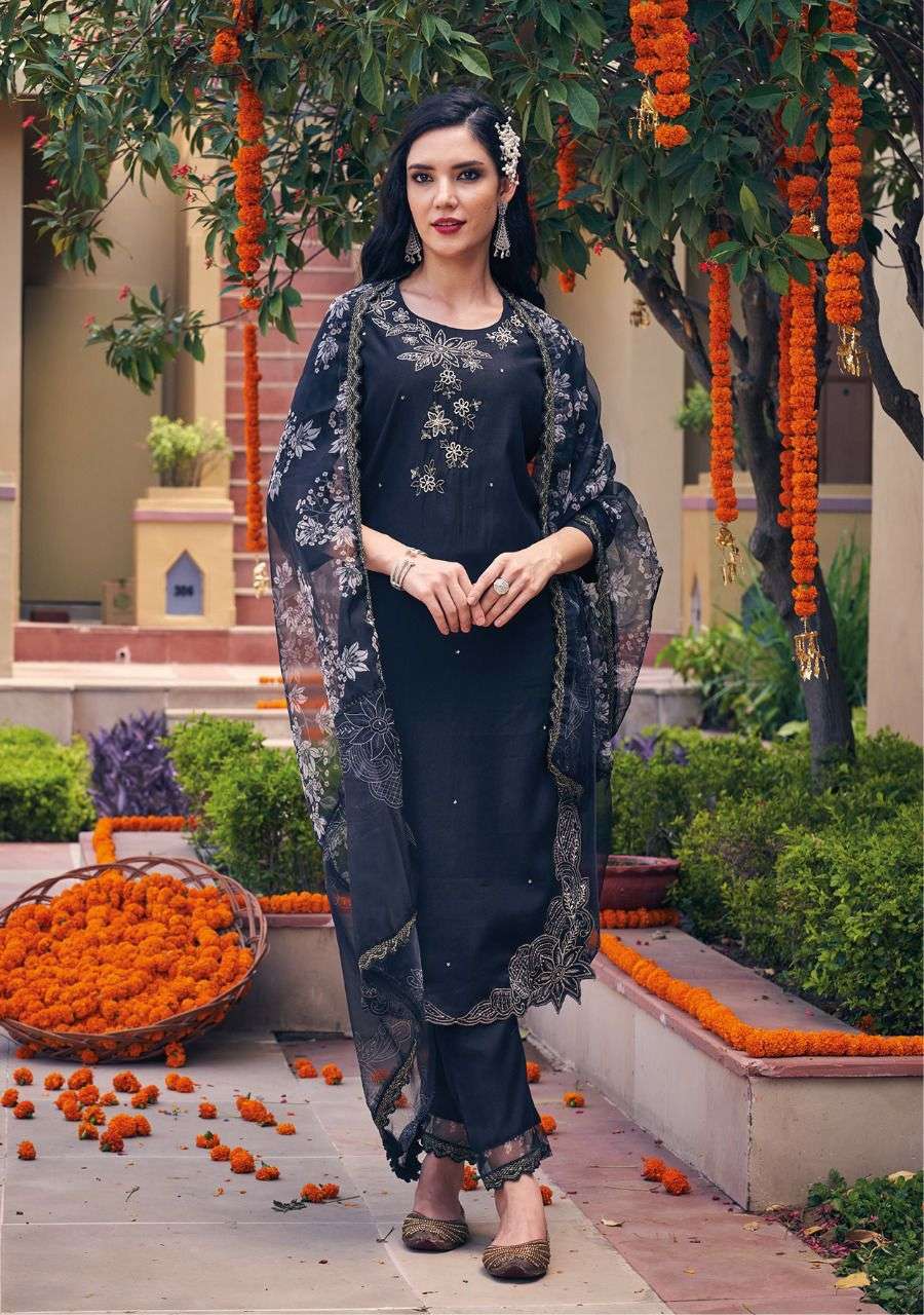 Karissa Vidisha Vol 7 Rayon Fancy Hand Work Designer Kurti With Bottom &  Dupatta Wholesaler Surat