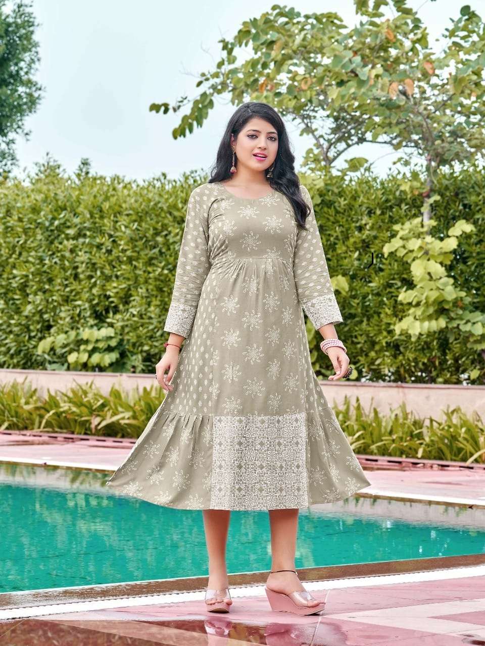 Kinti White Rose Vol 2 Catalog Rayon Printed Kurtis Wholesale
