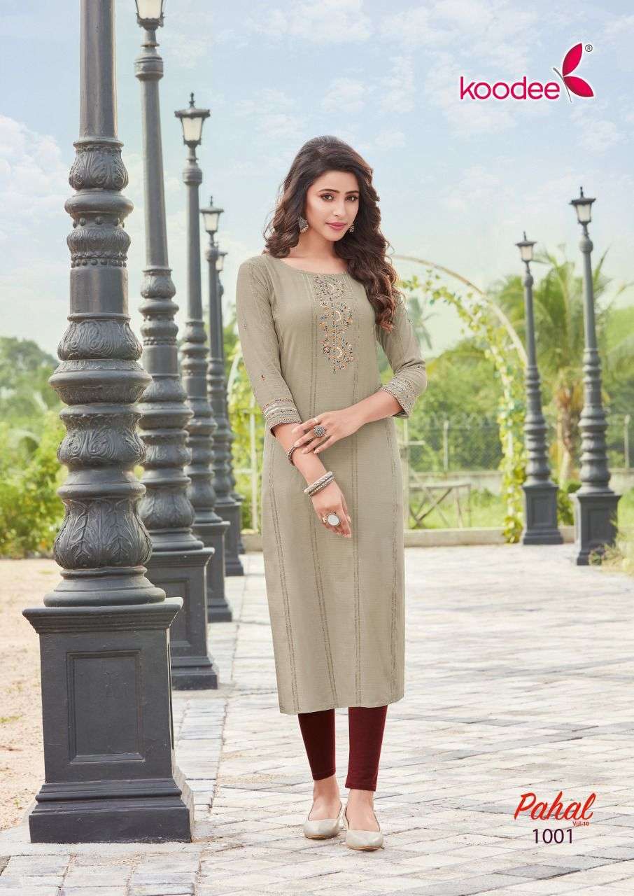 Koodee Pahal Vol 10 Catalog Viscose Fancy Wear Wholesale Kurtis