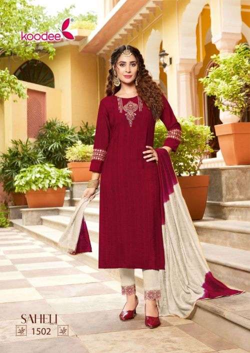 Koodee Saheli Vol 15 Catalog  Festive Wear Ready Made Top Bottom Dupatta