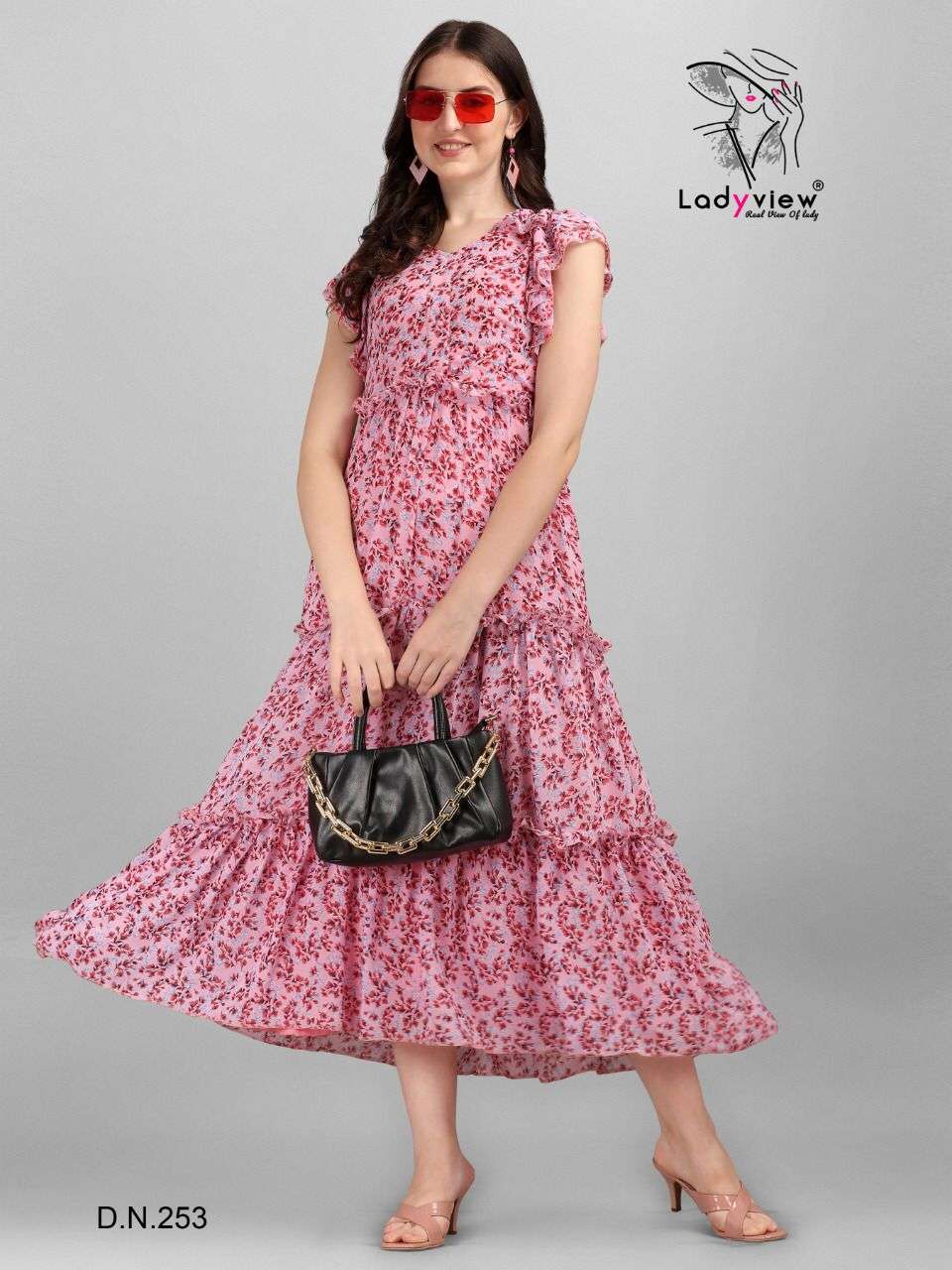 Ladyview Fusion Catalog Georgette Wear Designer Kurtis For Women