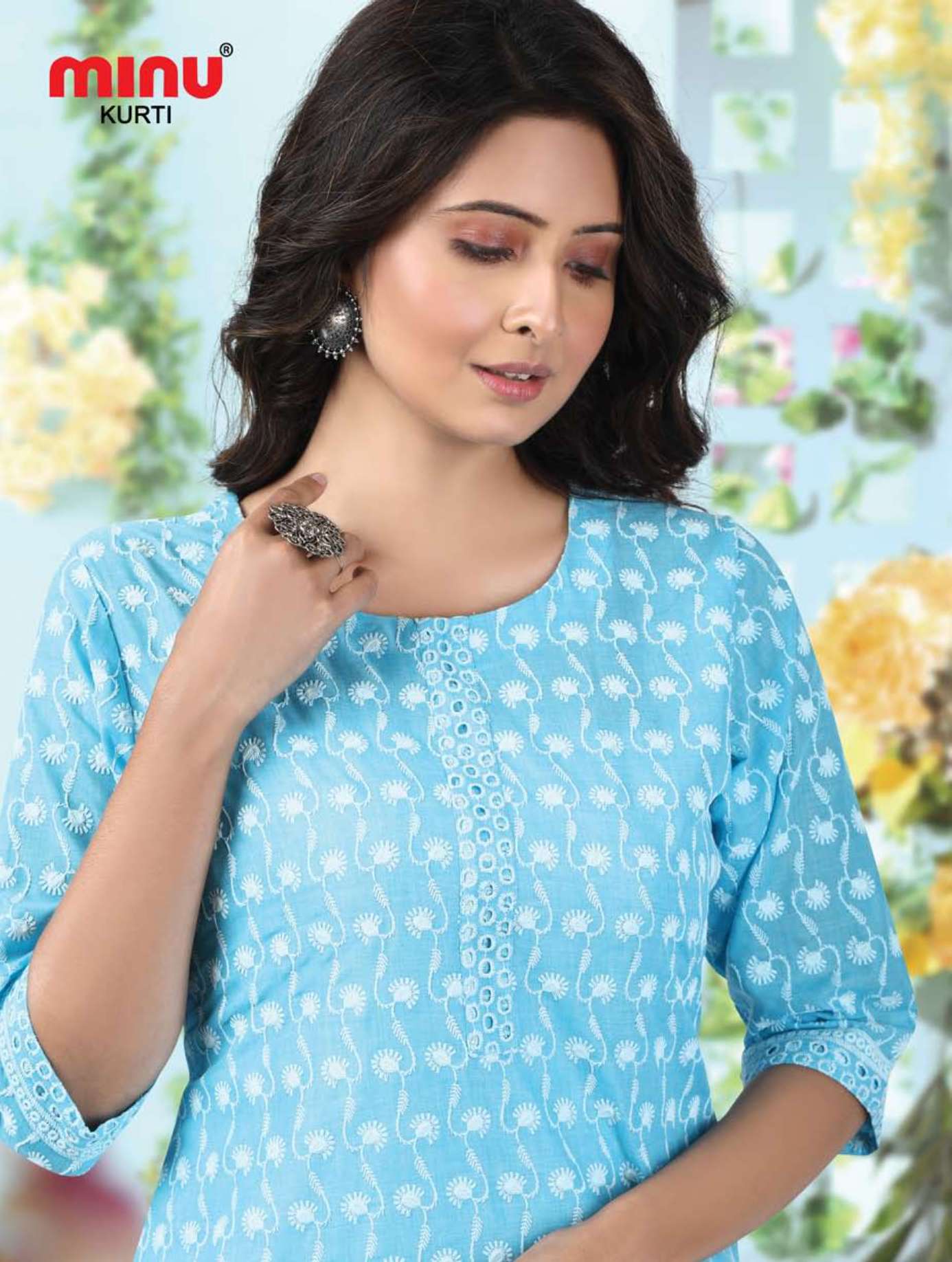 Minu MINNAT Cotton Chikan Kurtis-4P Catalog