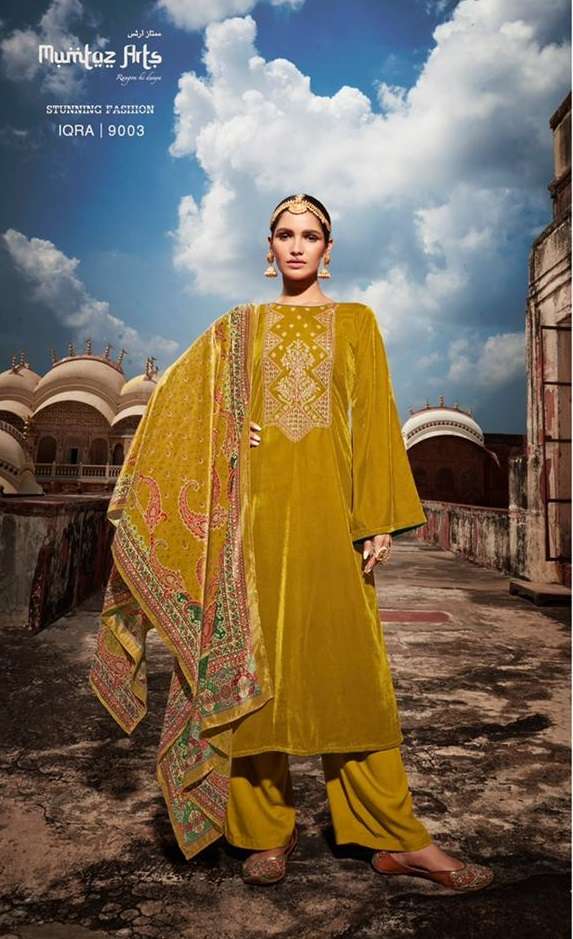 Mumtaz Arts Iqra Catalog Pashmina Dress Materials Wholesale