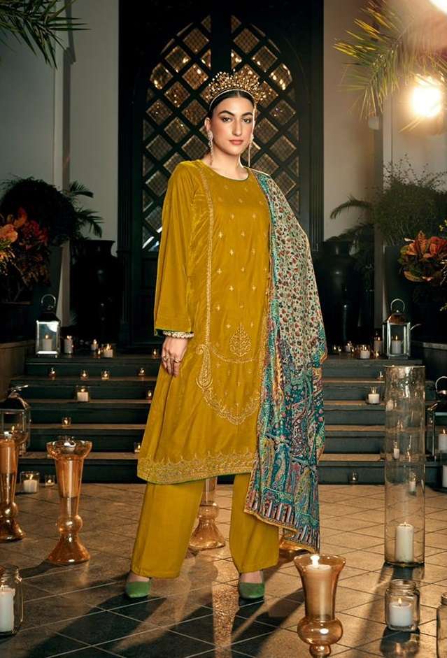 Mumtaz Arts Kanikar Catalog Embroidery Velvet Wear Dress Materials Wholesale