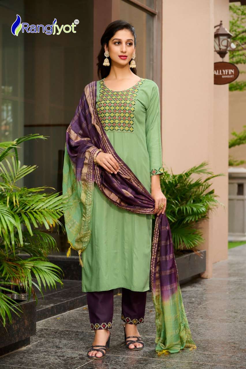 Rangjyot Anusha Catalog Designer Wear Kurti Bottom With Dupatta Wholesale
