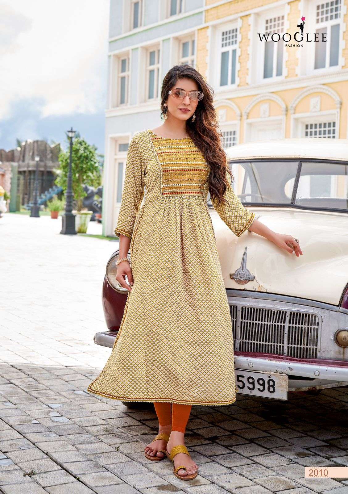 Wooglee Verona Catalog Rayon Designer Wear Kurtis Wholesale