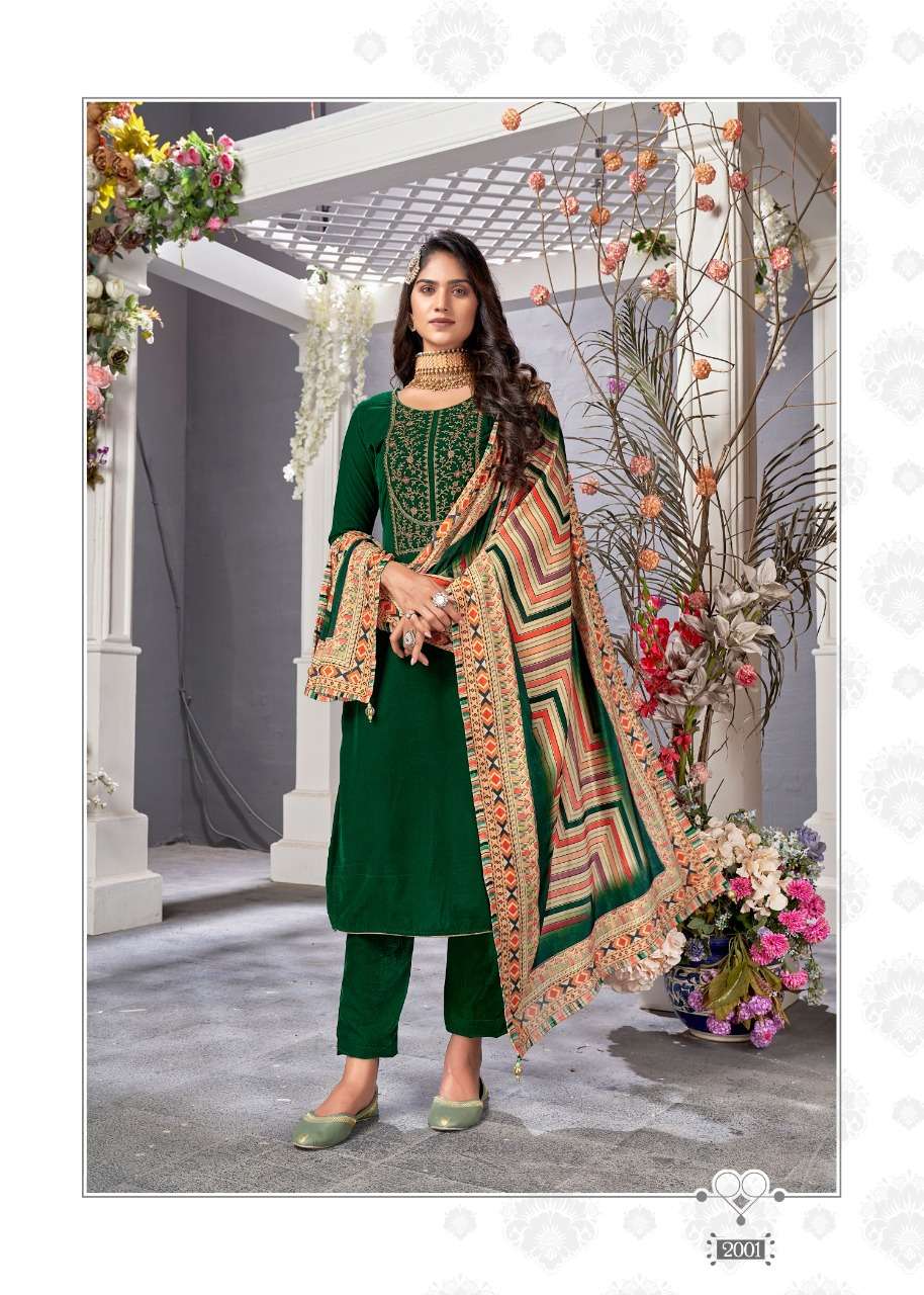 Bipson Amiraa Vol 2 Catalog Exclusive Wear Designer Winter Velvet Dress Materials Wholesale
