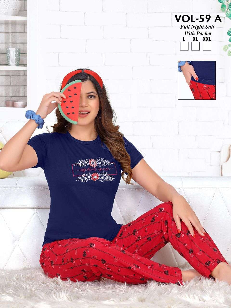 Fashion Talk 59 A Catalog Heavy Shinker Hosiery Cotton Night Suits With Pocket Wholesale