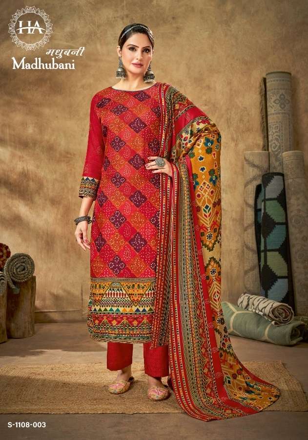Harshit Madhubani Catalog Designer Wear Winter Pashmina Dress Materials Wholesale