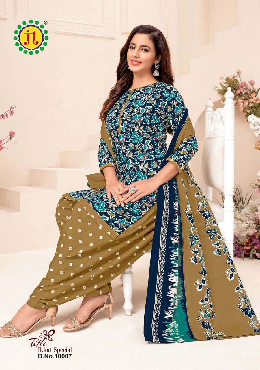 Jt Titli Vol 10 Catalog Ikkat Special Pure Cotton Dress Materials Wholesale