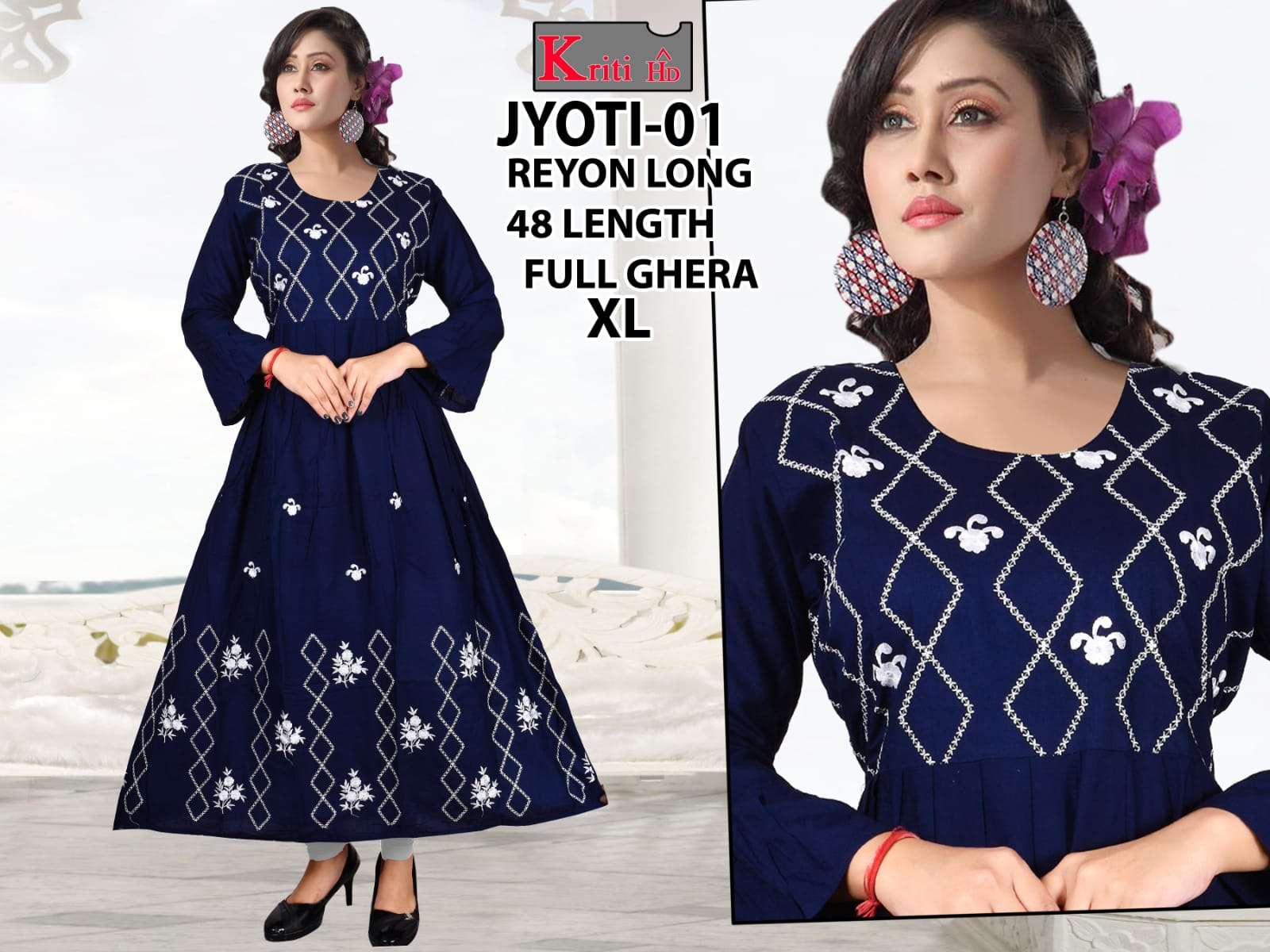 Jyoti hevy reyon print kurti by cottonindia