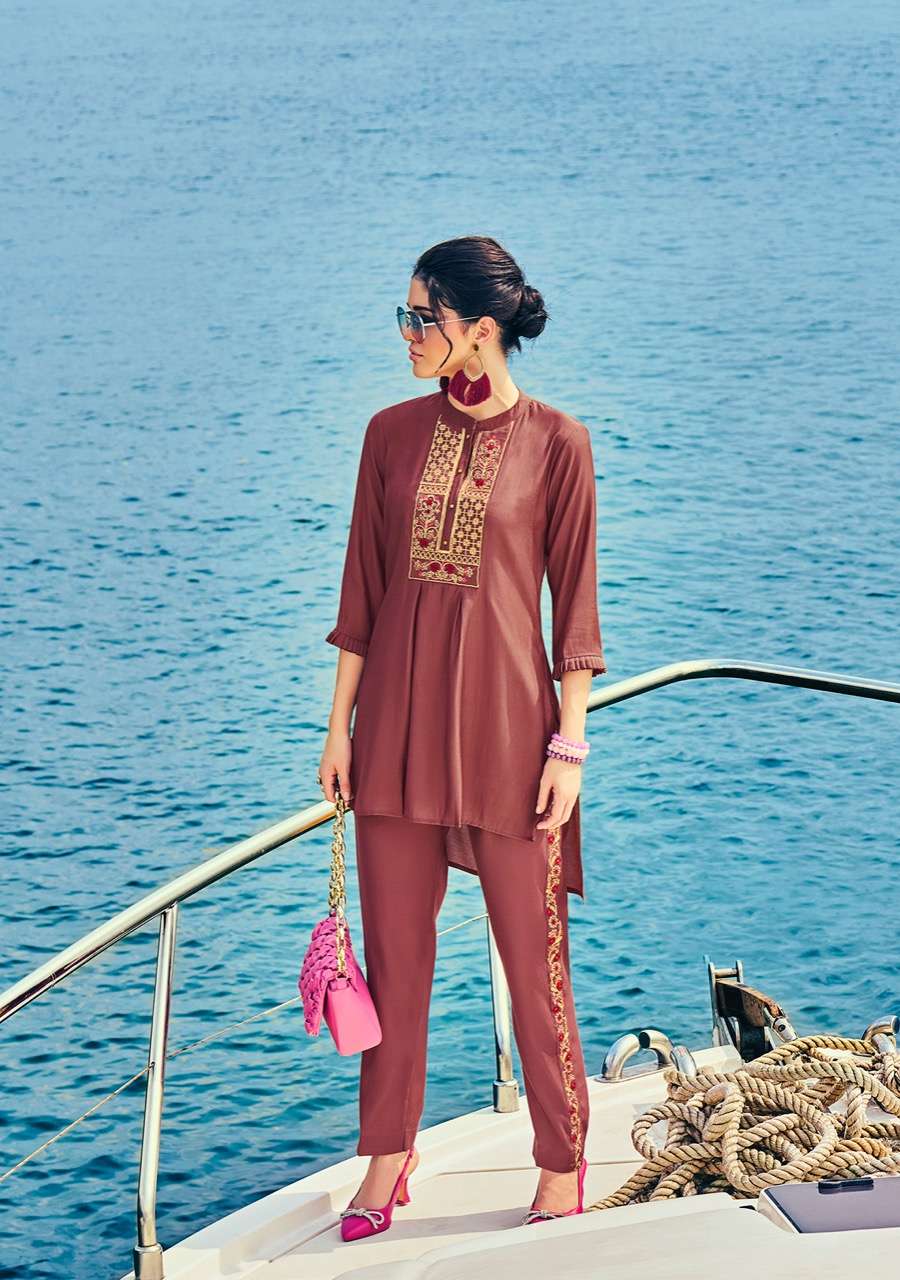 Lily And Lali Miami Catalog Party Wear Silk Kurti With Bottom Wholesale