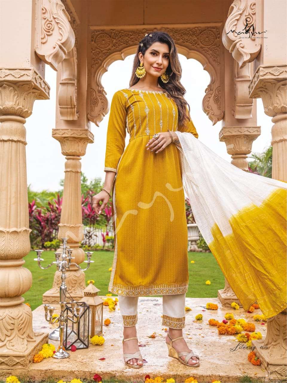 Mayur Sitaarey Catalog Festive Wear Ready Made Dress Materials Wholesale