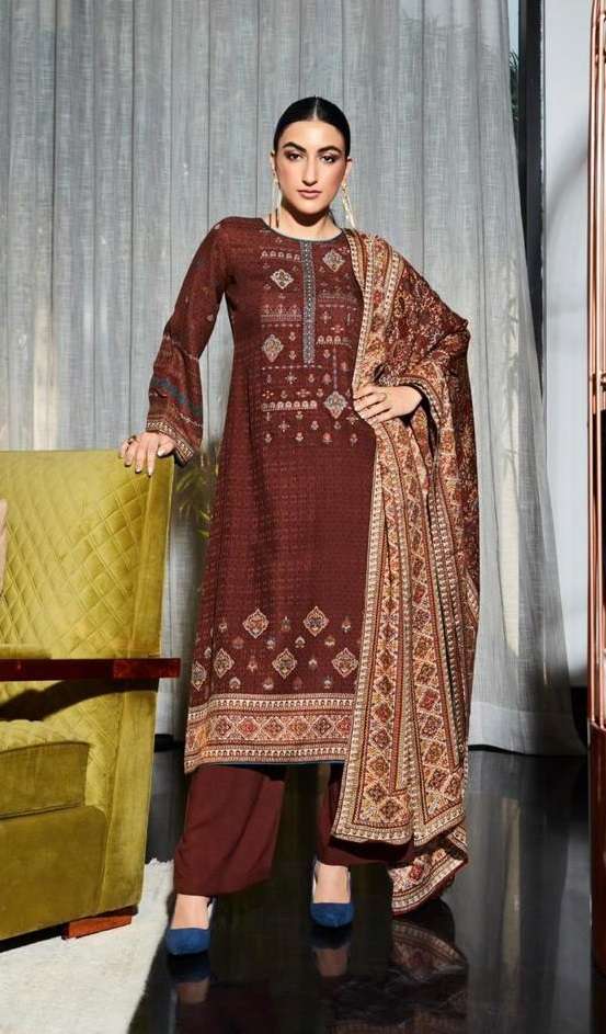 Mumtaz Arts Kashni Vol 1 Catalog Embroidery Pashmina Wear Dress Materials Wholesale