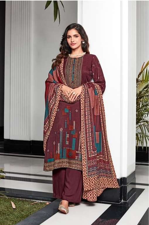 Mumtaz Arts Makhmali Catalog Twill Pashmina Designer Dress Materials Wholesale