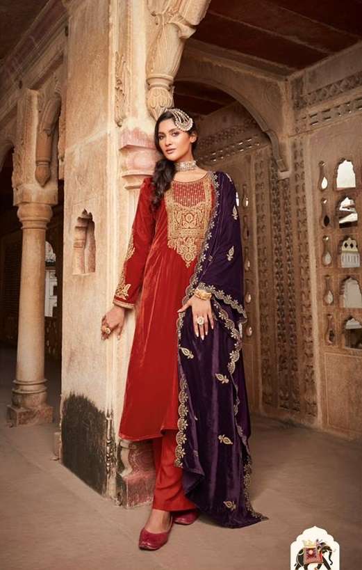 Mumtaz Arts Tehwaar Catalog Velvet Pashmina Dress Materials Wholesale