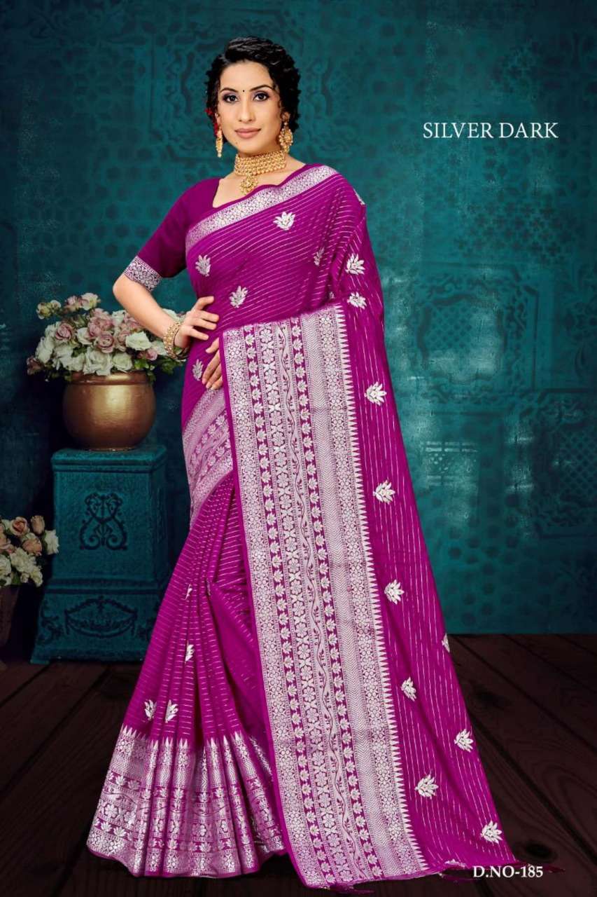 Ynf Silver Dark Catalog Nylon Embroidery Wear Sarees Wholesale