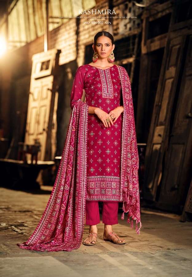 Zulfat Kashmira Catalog Pure Wool Pashmina Dress Materials Wholesale