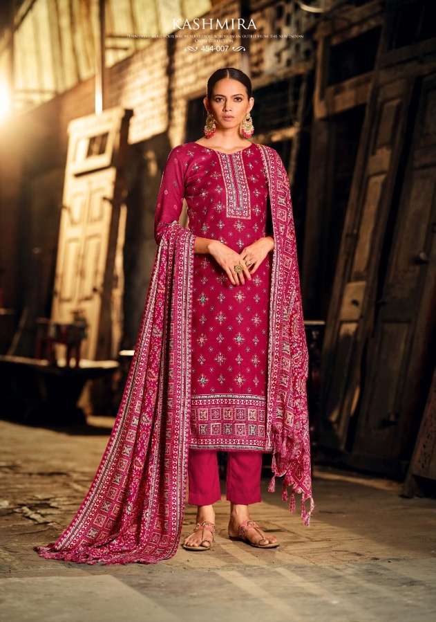 Zulfat Kashmira Catalog Ready Made Exclusive Designer Pashmina Dress Materials Wholesale