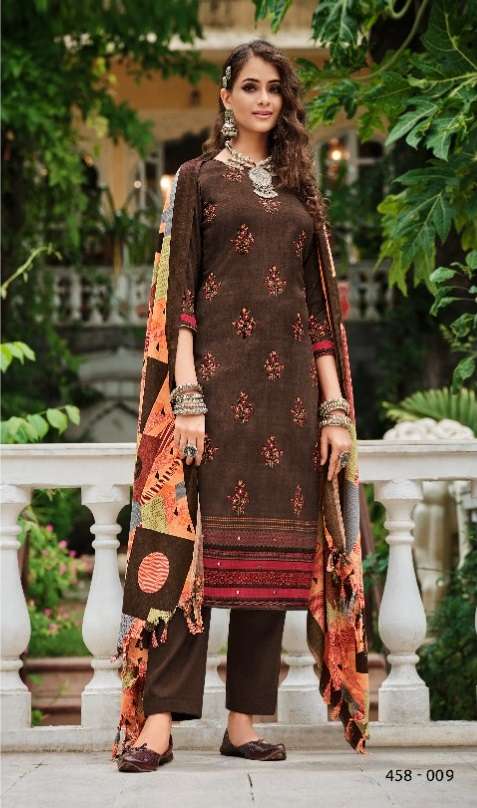 Zulfat Nusrat Catalog Pure Wool Pashmina Dress Materials Wholesale