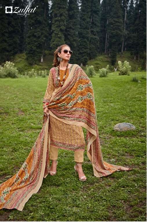 Zulfat Winter Nova Catalog Pashmina Woollen Dress Materials Wholesale