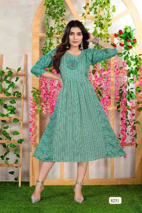 New Stylist Wine Silk Frock Style Kurti LKV00703