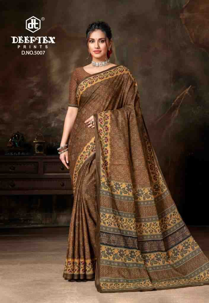 Deeptex Prime Time Vol 5 Pure Cotton Print Sarees On Wholesale