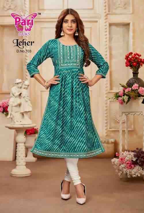 Pari Leher Fancy Designer Long Kurti Collection On Wholesale