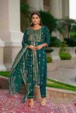 Psyna Silk India Fancy Kurti With Bottom Dupatta On Wholesale