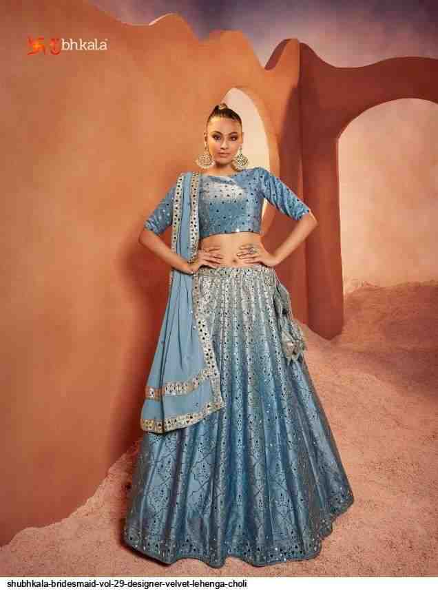 Shubhkala Bridesmaid Vol 29 Designer Velvet Lehenga Choli On Wholesale