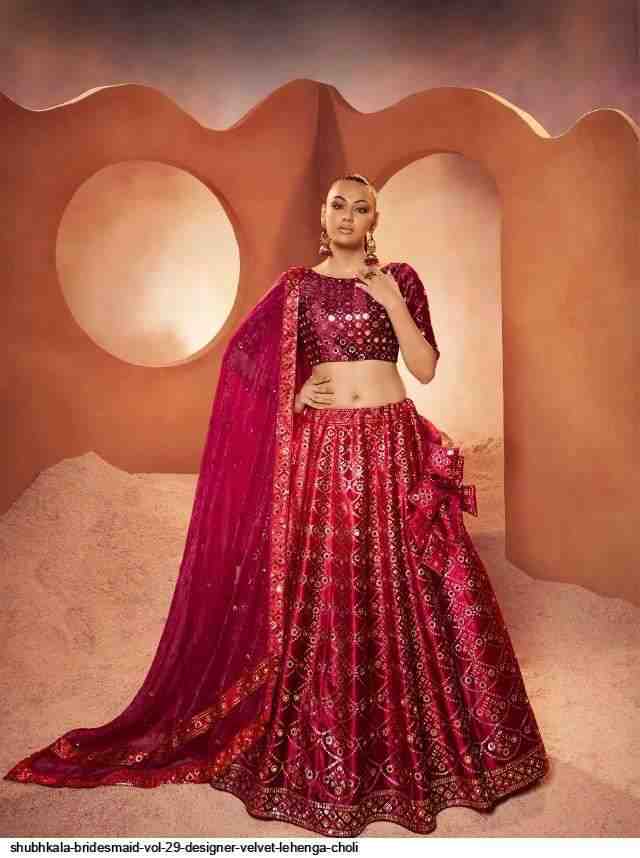 Shubhkala Vol 29 Bridesmaid Designer Velvet Lehanga Choli On Wholesale
