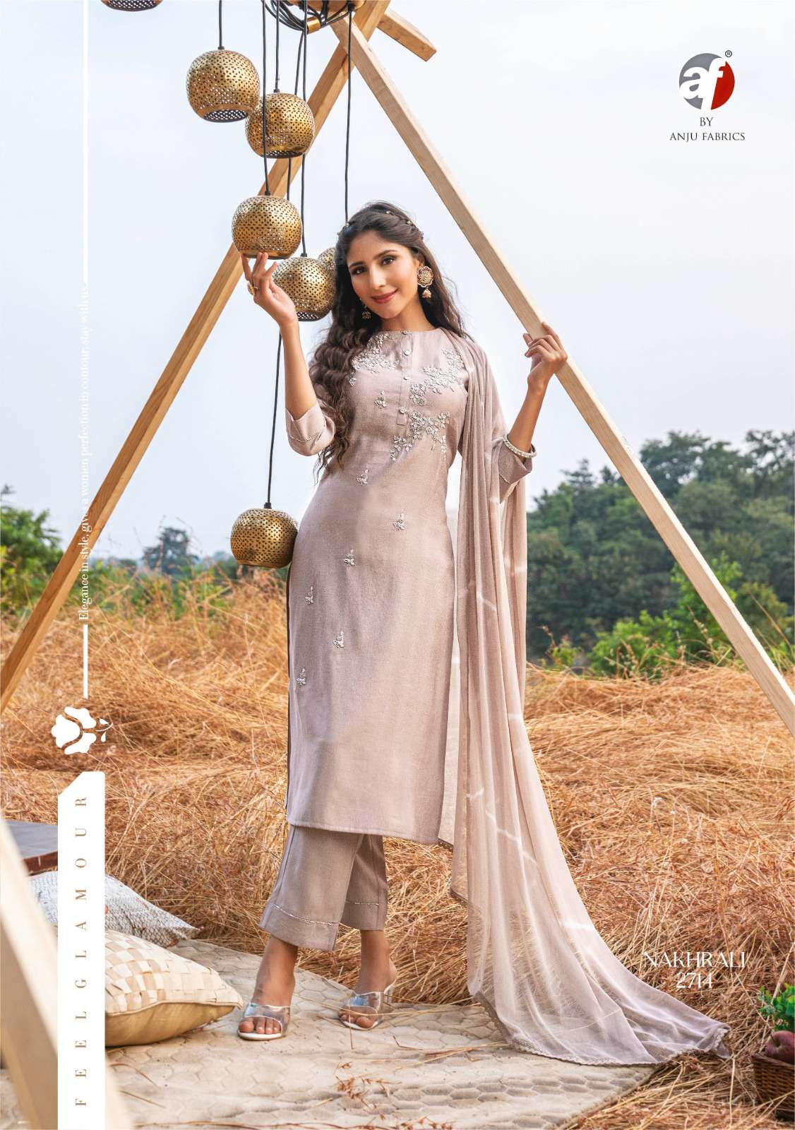 Anju Fab Nakhrali Vol-4 Kurti Pant With Dupatta On Wholesale