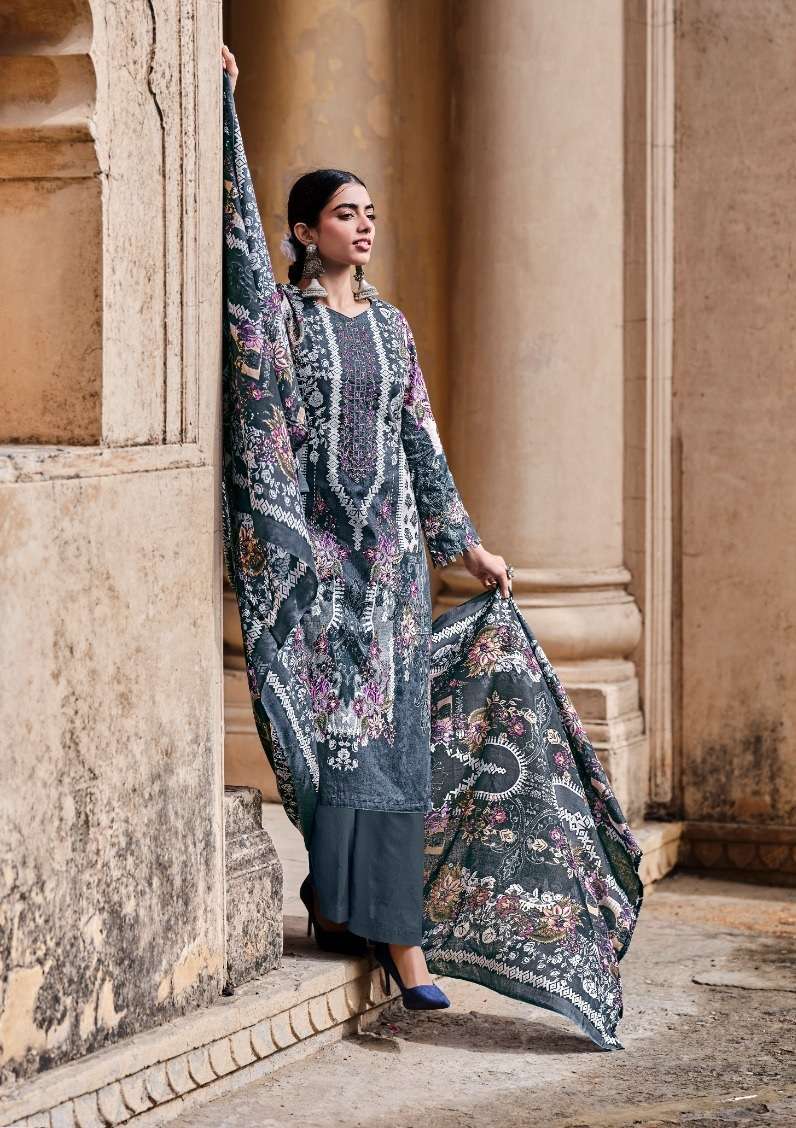Belliza Designer Naira Pure Cotton Digital Prints With Heavy Embroidery On Wholesale