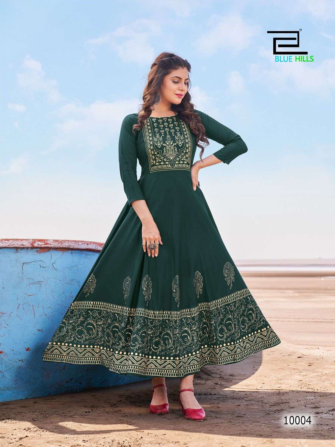 Blue Hills Poshak Vol 10 Fancy Ocassional Anarkali Kurti On Wholesale