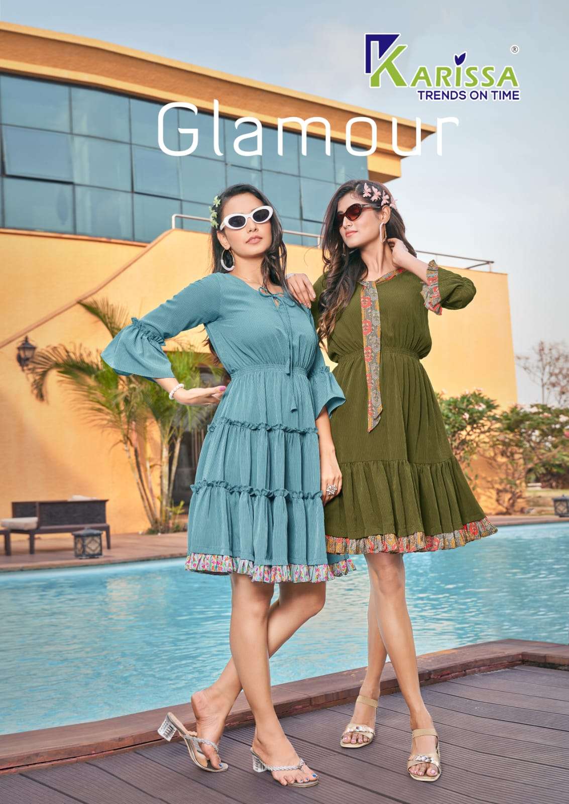 Karissa Glamour Beautiful Western Premium Pure Chiffon With Crush  Tunics On Wholesale