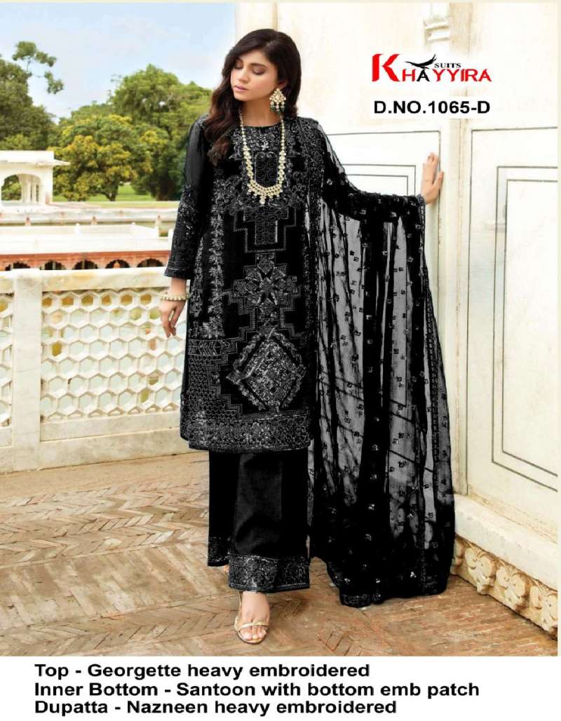 Khayyira Eleonora Edition 1065 Georgette With Embroidery Pakistani suits On Wholesale