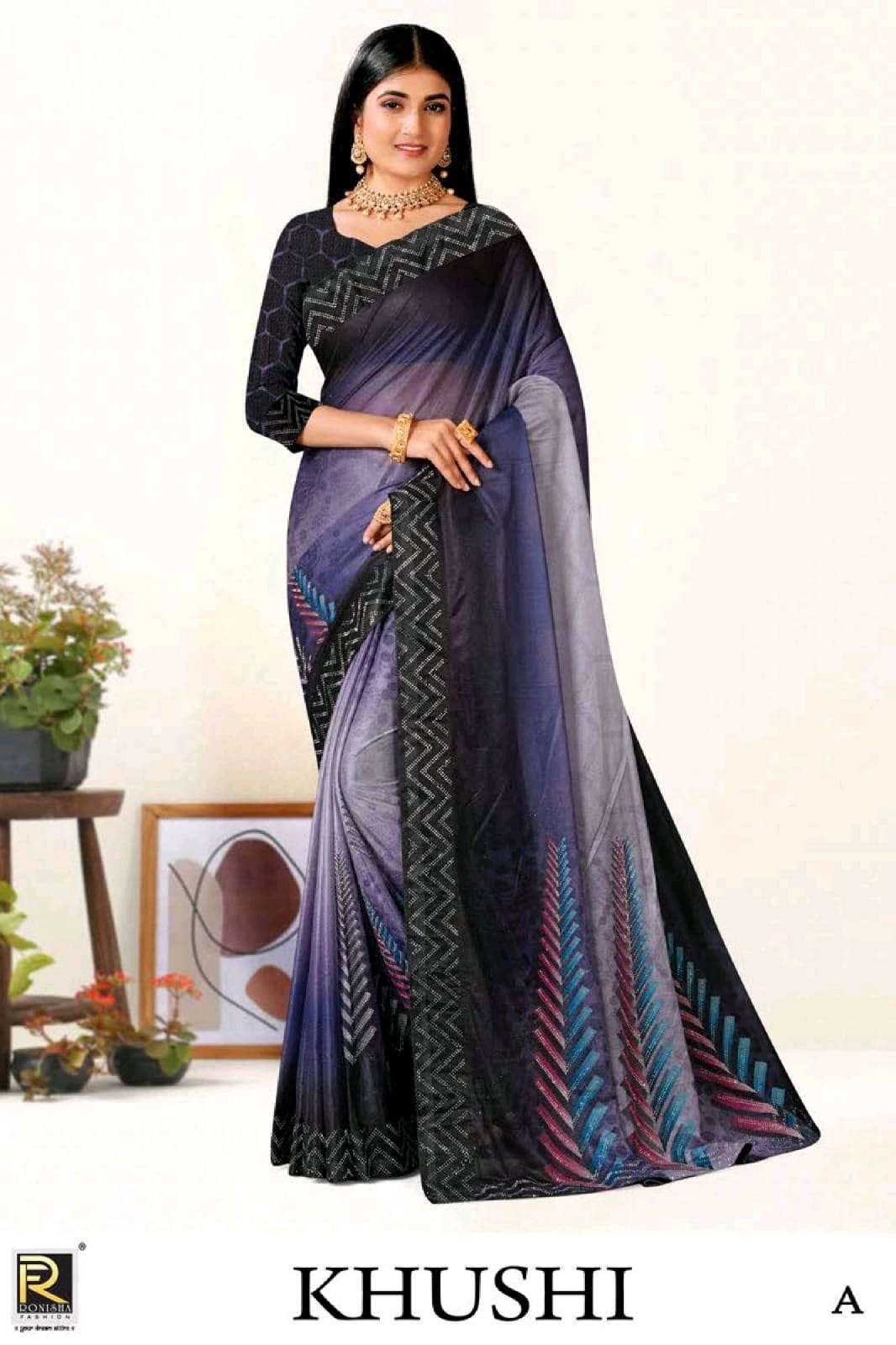 Ronisha Fashion 53 Khushi Fancy Lycra Saree On Wholesale 