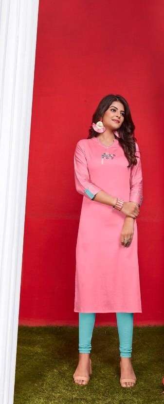Vardan Jaam 1 Heavy Cotton Designer Stylish Stright With Embroidery Kurtis On Wholesale