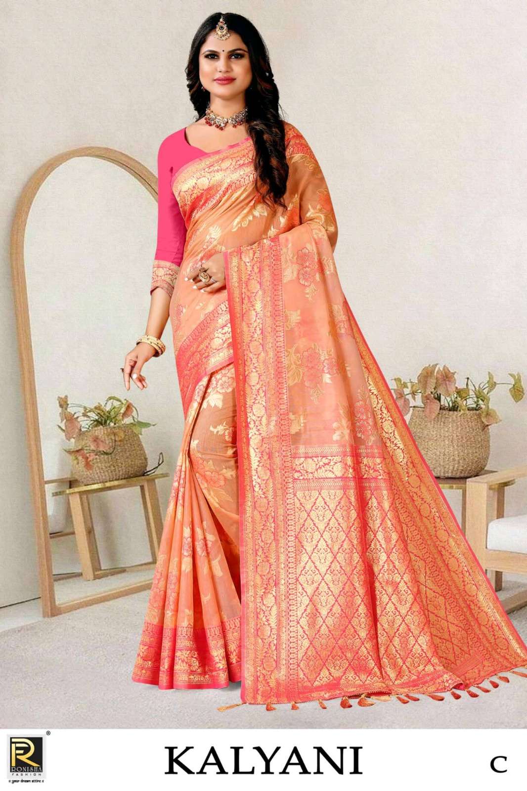 Ronisha Kalyani Banarasi Silk Designer Saree On Wholesale
