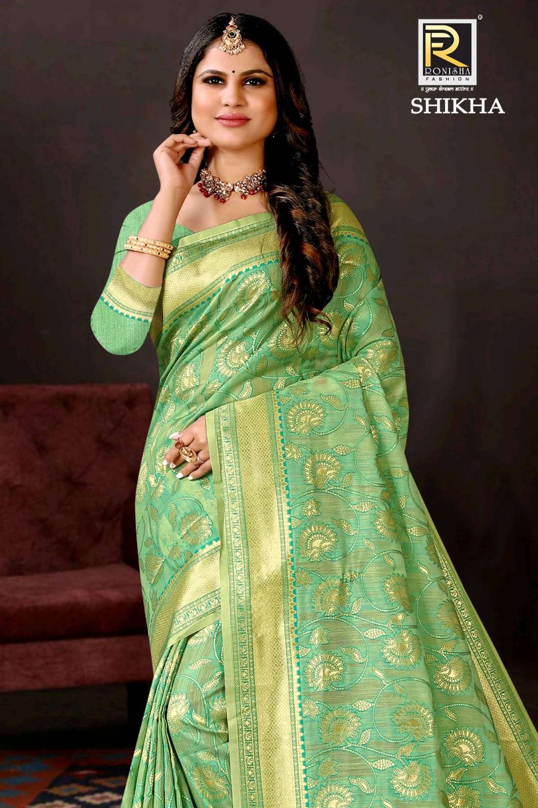 Ronisha Sikha Present Fabric Soft Cotton Silk Saree On Wholesale
